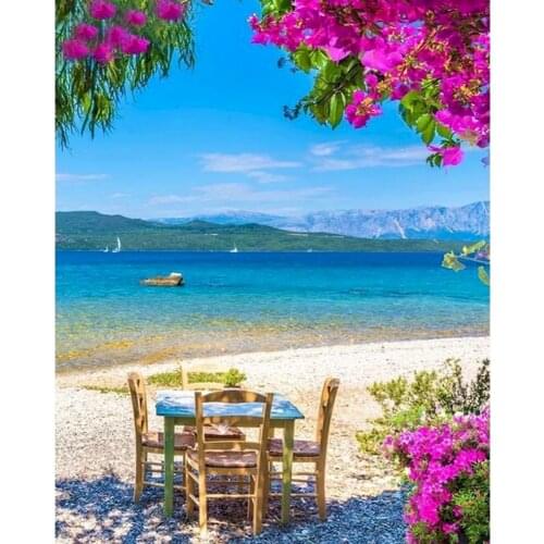 GATYZTORY Frame DIY Painting By Numbers Kits Seaside Scenery Hand Painted Oil Paint By Numbers Unique Gift For Home Decor