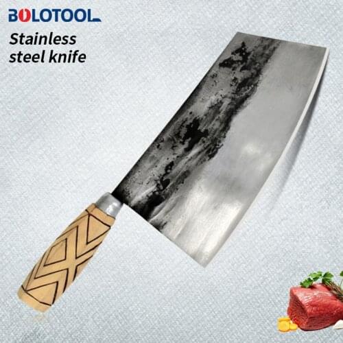 Kitchen Knife Chinese Chef Knife Handmade Forged Meat Slicing Chopping Cleaver Vegetable Fish Filleting Knife High Carbon Steel