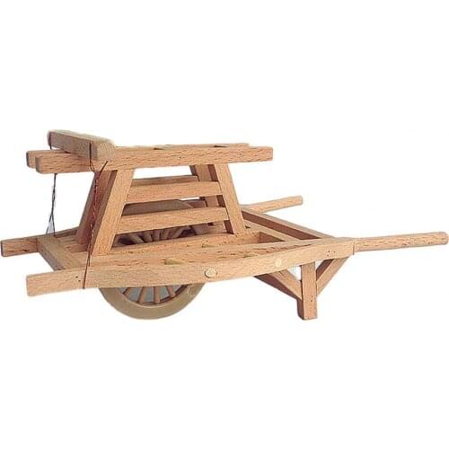 Mini Wheelbarrow Ornamental Simulation Wood Unique Farming Cart for Gifts Doll House Pretend Play Accessories Toys Supplies