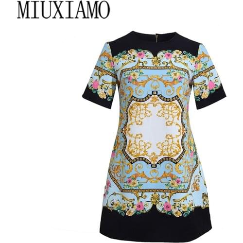 MIUXIMAO 2020 Summer Dress Newest Arrival Fashion Half Sleeve Slim Flower Diamonds Above Knee Tank Black Dress Women Vestidos