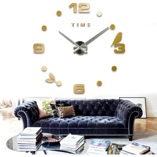 Understated luxury Circular home decoration Corridor wall stickers mirror effect Modern style diy quartz wall clock still life