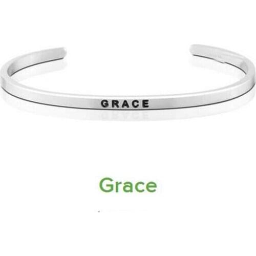 STRENGTH Bracelet for Women, Cuff Bangle for Men, Funny Code Gift, Hidden Message Jewelry, Present Stainless Steel, Adjustable