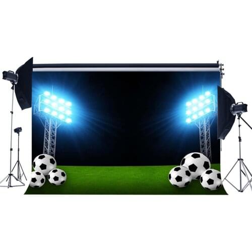 Sports Match School Game Gymnasium Indoor Stadium Bokeh Stage Lights Green Grass Meadow Backdrop Photography Background