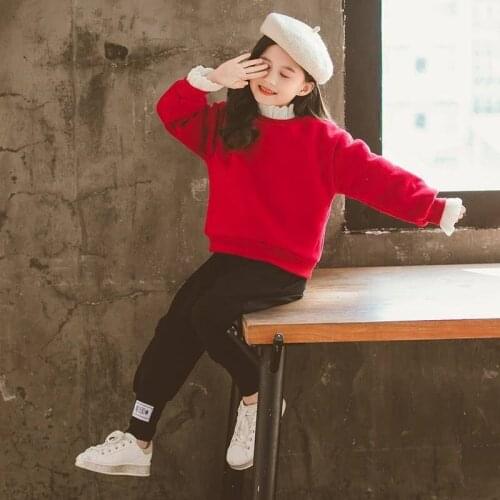 Girls Sweater Kids Coat Outwear 2021 Stylish Plus Velvet Thicken Warm Winter Autumn Tops Fleece Christmas Childrens Clothing
