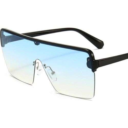 TEENYOUN Oversized Square Sunglasses Men Women One Piece Lens Sun Glasses for Women Brand Shades Mirror