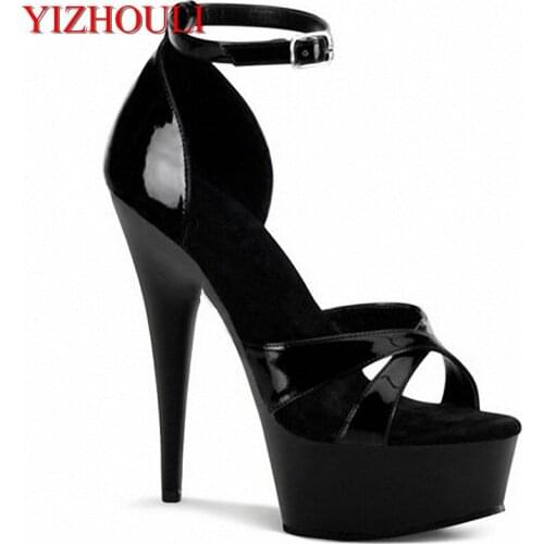 Sexy super-high heels, 15cm thick bottom shoes, barefoot skinny sandals and sexy dancing shoes