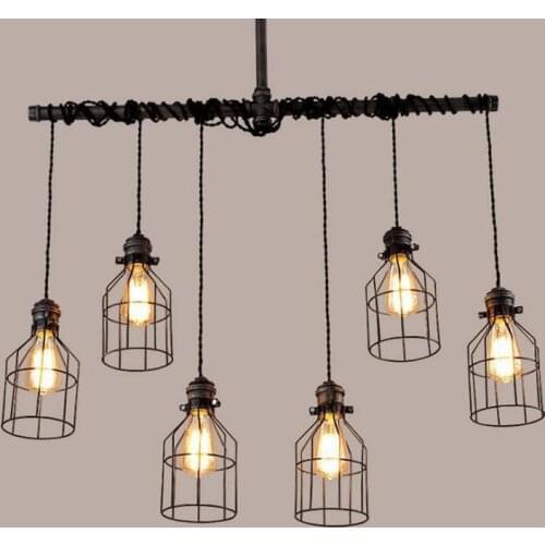 Vintage iron diamond pendant lamp crystal light globe design lamp nordic decoration home lampes suspendues luzes de teto
