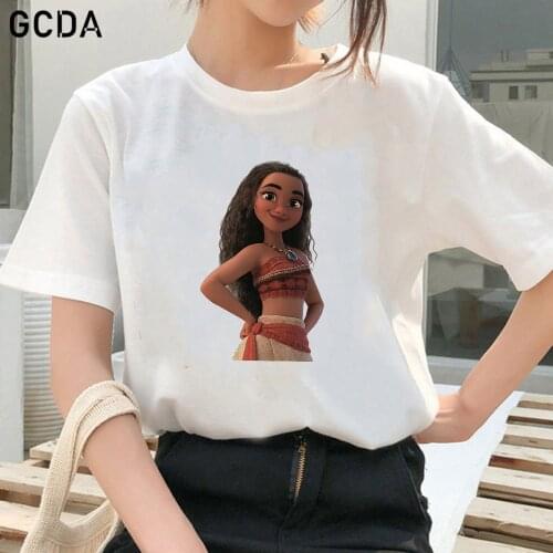 Moana Princess 3D Print Women T-shirt Casual Basis O-collar White Shirt Short Sleeve Ladies Graphic Harajuku Tshirt