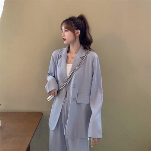 Purple Suit Jacket Womens Summer Korean Style Loose Small Thin Top 2021 New Double Buckle Leisure Suit