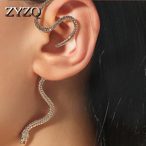 ZYZQ Neo-gothic Gold Color Snake Stud Earrings for Women Retro Hip Hop animal Street Punk Jewelry Girl Party Gifts Moda 2021