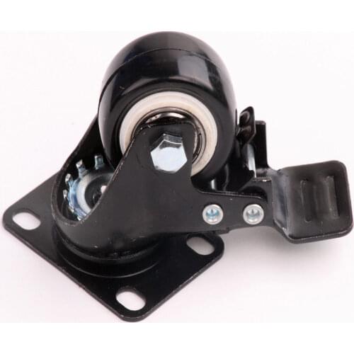 1.5'' Black Office Sofa Chair Rubber Swivel Casters Furniture Universal Brake Wheels Caster Wheel