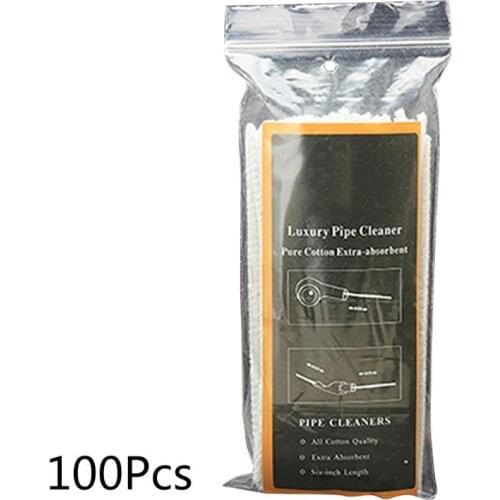 100pcs Cotton Smoking Pipe Cleaners Smoke Tobacco Pipe Cleaning Tool White Cigarette Holder Accessories 87HA