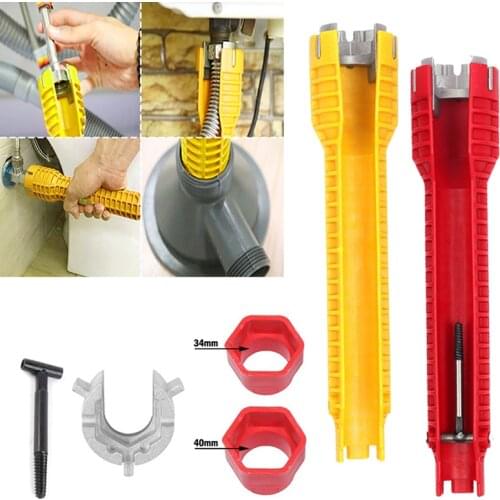 8 In 1 Combo Kit Flume Wrench Kitchen Sink Sleeve Water Pipe Wrench Bathroom Faucet Plumbing Repair and Installation Multi-tool