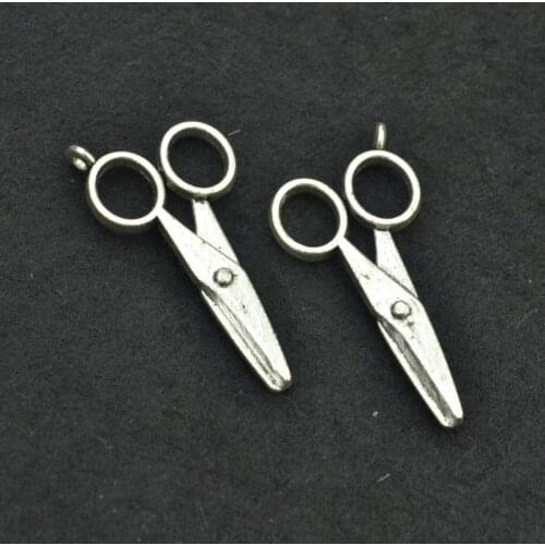 Free Shippin 15 pcs 34*17 mm antique silver color Alloy scissors charms Pendant Jewelry Findings J117
