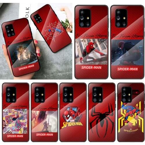 Tempered Glass Cover Art Style Spiderman For Samsung Galaxy A91 A81 A72 A71 A52 A51 A41 A31 A21S A11 A01 Phone Case