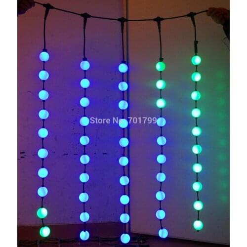 DC12V WS2811 G-50mm addressable pixel ball;10pixes*5lines with T splitter signal in series connection;1.44W each ball