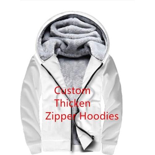 Custom Zipper Fleece Hoodies Sweatshirts Women Men Personality 3D Print Thick zipper hoodie Custom DropShipping