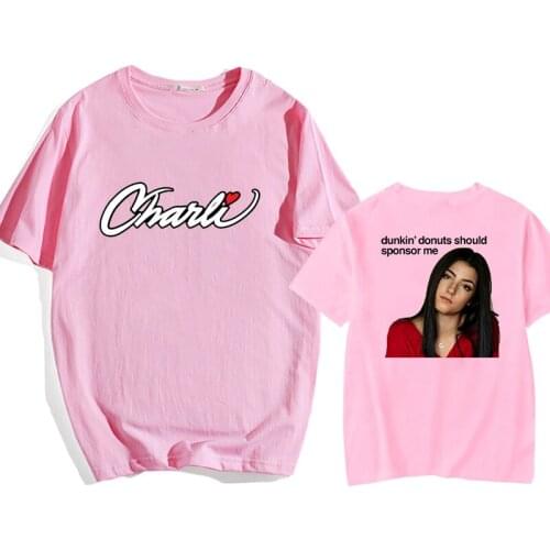 T-shrit Charli D'Amelio T-Shirt For Men Women Unisex Oversize Neck Tops Short Sleeve Woman Girls T-Shirt Print Casual T-shirt