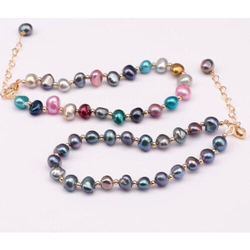 Hot selling lady natural baroque shape real pearl women high quality bracelet can customize length fashion gift