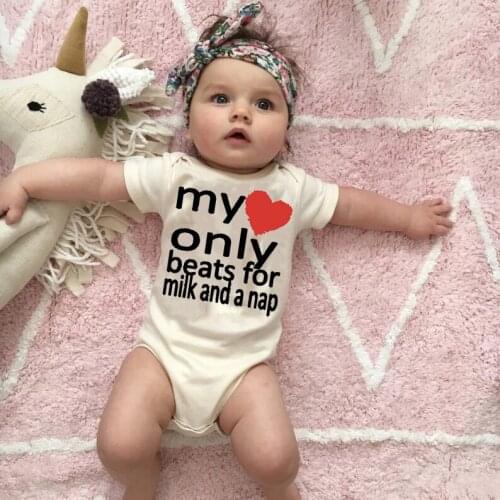 My Noly Beats for Milk and Nap Newborn Toddler Cotton Bodysuit Summer New Fashion Printed Baby Girls Boys Romper Lovely Onesies