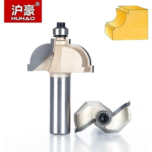 HUHAO 1pc 1/2" Shank Router Bits For Wood Drawing Line Bit With Bearing Woodworking Tools Two Flute Endmill Milling Cutter
