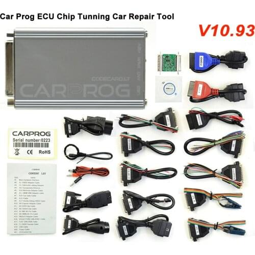 Carprog V10.93 Car Prog ECU Chip Tunning Car Repair Tool Carprog Programmer with All 21 Adapters Diagnostic Tool