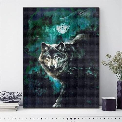 Wolf 5D 100% Full Painting Diamond Embroidery Full Round Picture full Rhinestone Home Decor Gift