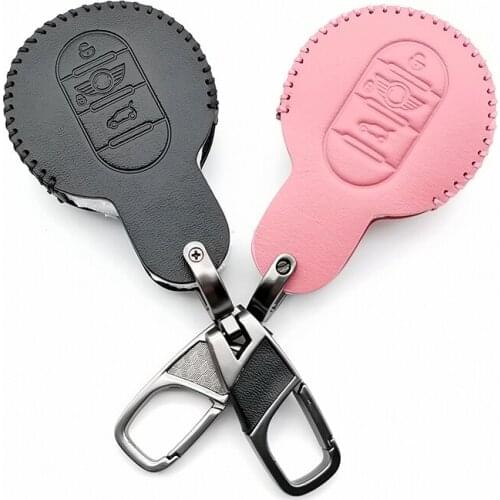 Classic Style Leather Cover Case Car Key For BMW MINI Cooper S R50 R53 F54 F55 F56 4 Button Remote Key Holder Cover Car Styling