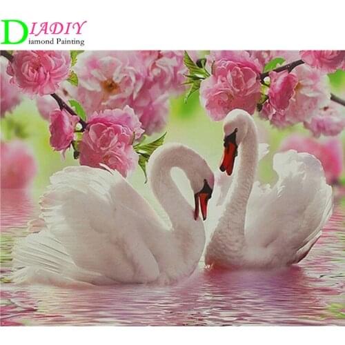 Diamond Embroidery Swan Pictures Of Rhinestones Diamond Mosaic Animals Diamond Painting Full Square Drill Wall Decor