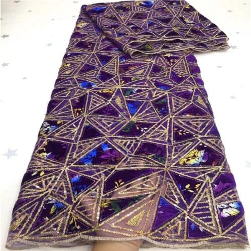Hot Sale purple African Nigerian Net Voile Sequins Lace Fabric High Quality 2020 French Mesh Lace Fabric For Wedding Sewing