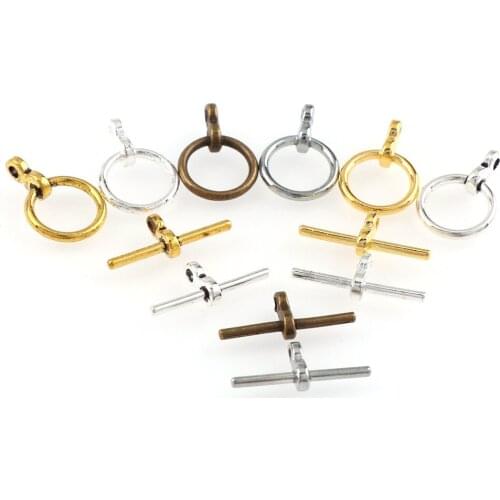 6Colors 20set Round OT Toggle Buckle Connectors with Hole Fit Bracelet Necklace Clasps DIY Jewelry Findings Accessories
