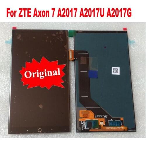 Original Best Working AMOLED LCD Display Touch Screen Digitizer Assembly Sensor with Frame For ZTE Axon 7 A2017 A2017U A2017G