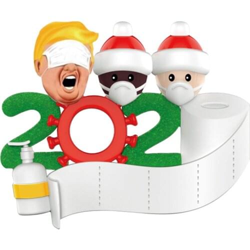 2020 Face Cover Family Trump Hand Writing Christmas Hanging Ornament Xmas Tree Pendent Party Holiday Decoration