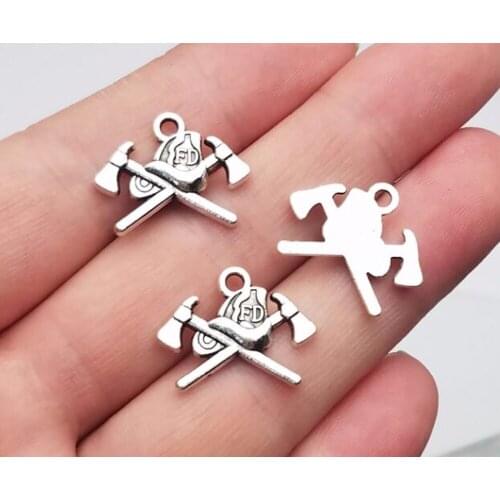 20pcs/lot--20x15mm, Antique silver plated fire dept charms,DIY supplies, Jewelry accessories