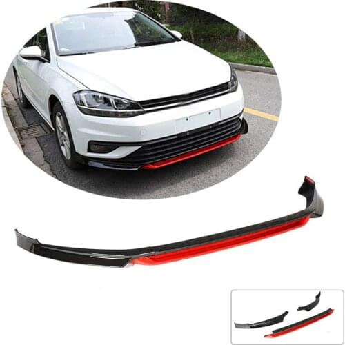Polypropylene Car Bumper Front Spoiler Diffuser Cover Trim Protector for VW Golf MK7 MK7.5 2018 3PCS