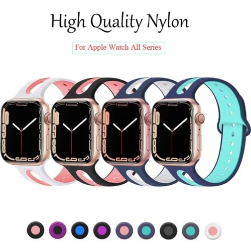 Sport Silicone Strap For Apple Watch 6 band 44mm 42mm 40mm 38mm Rubber wristband iWatch bracelet 6 5 4 3 2 1 SE 40 38 42 44 mm