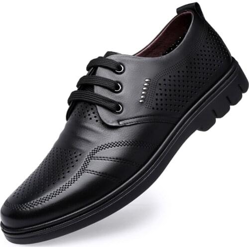 Summer Men shoes Fashion Leather Lace Up Toe Hollow Out Sandals Male British England Style Hole Breathable Shoes