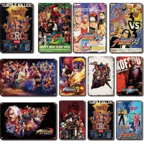 Shabby Chic KOF Game Poster Metal Tin Sign Vintage Gamer Room Decoration Metal Plate Retro Home Decor Accessories Door Signs