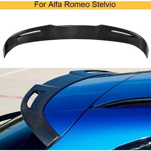 Carbon Fiber Rear Roof Window Lip Spoiler for Alfa Romeo Stelvio 2017 2018