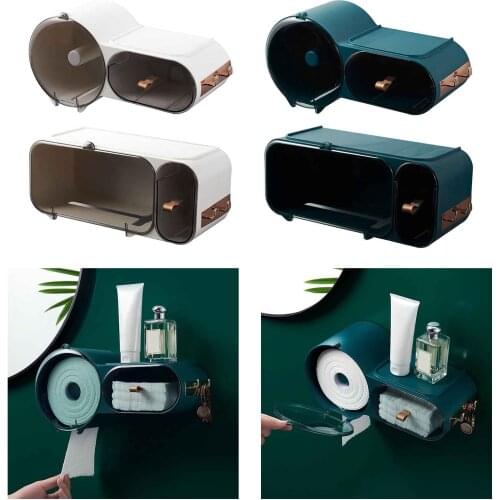 Bath Toilet Tissue Paper Dispenser Holder Storage Wall Mount Box Waterproof