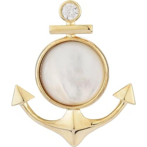 High-grade Magnet Brooches for Women Crystal Anchor Collar Pins Scarf Shirt Fixed Clothes Corsage Fashion Jewelry Accessories