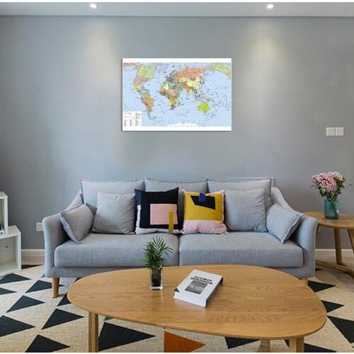 59*42cm The Russian World Political Map Canvas Painting Wall Art Poster Travel School Supplies Classroom Home Decor