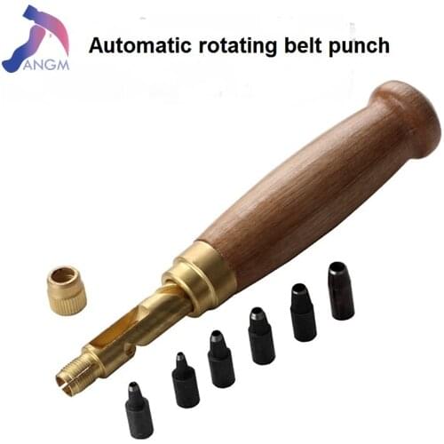 DIY 6PC Interchangeable Head Leather Craft Hole Stitching Punch Cut Diamond Silent Pliers Cut Handmade Leather Tool