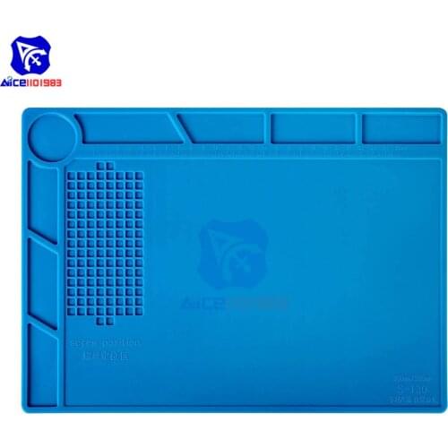Diymore Anti Static Heat Insulation Silicone Repair Mat with Scale Ruler Screw Position for Soldering Iron 350 x 250mm