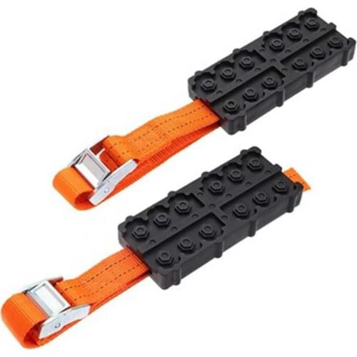 2cps/set Anti-skid Car Tire Traction Blocks Emergency Snow Chain for Ice Snow Mud Sand Road Safe Driving Chain Straps