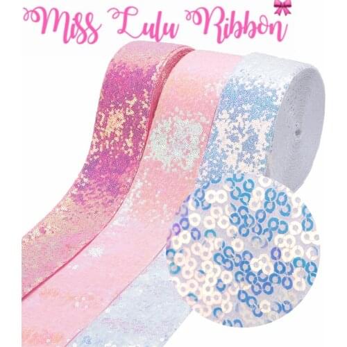 3"75mm Shiny Cutting Sequin Ribbon Colorful Lt. Pink White DIY Wedding Party Decor Hair Bowknows Making 25yards/roll