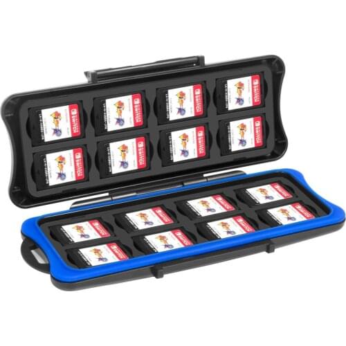 Nintend Switch Game Card Case Game Card Storage Waterproof Box with 16 Game Card Slots 16 Micro SD Card Holders for Nintend