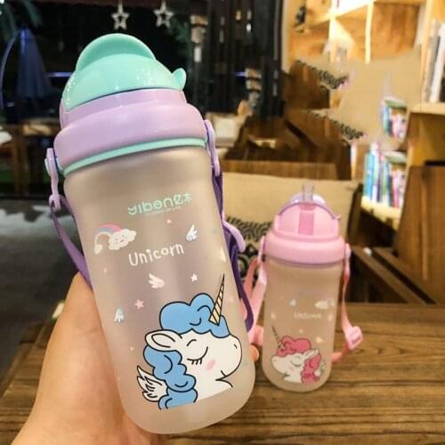 430ml Kids Water Bottle With Straw BPA Free Children Water Drinking Kettle Healthy Plastic Portable Sports Bottle