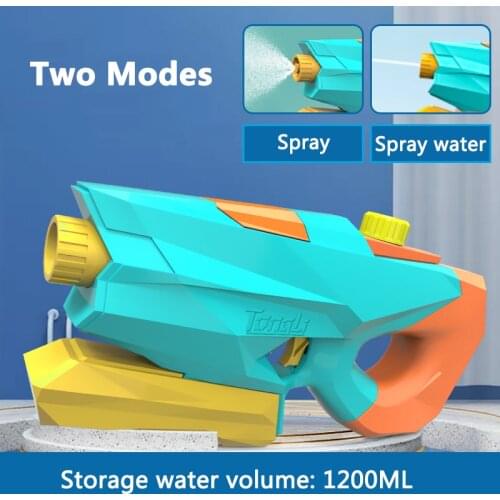 Kids Water Gun 1200ml High Capacity 2 Modes Squirt Gun Child Water Fighting Play Spray Toys Gifts For Swimming Pool Beach Party