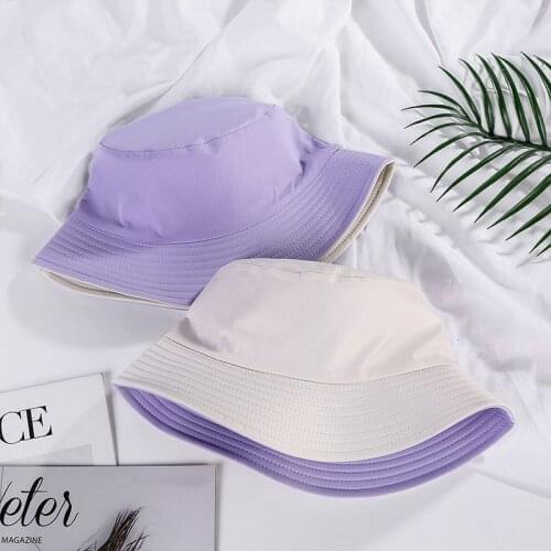 Double-sided Wearing Bucket Hat Men Women Solid Color Caps Sun Hats Reversible Fisherman Hat Panama Cap Outdoor Casual Gorros